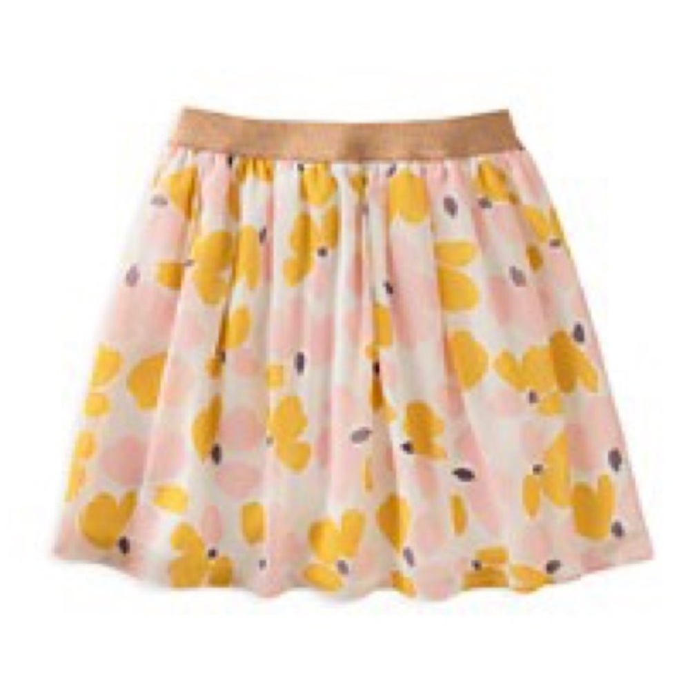 Kate Spade Girl 12 Floral Skirt Yellow Pink Flounc